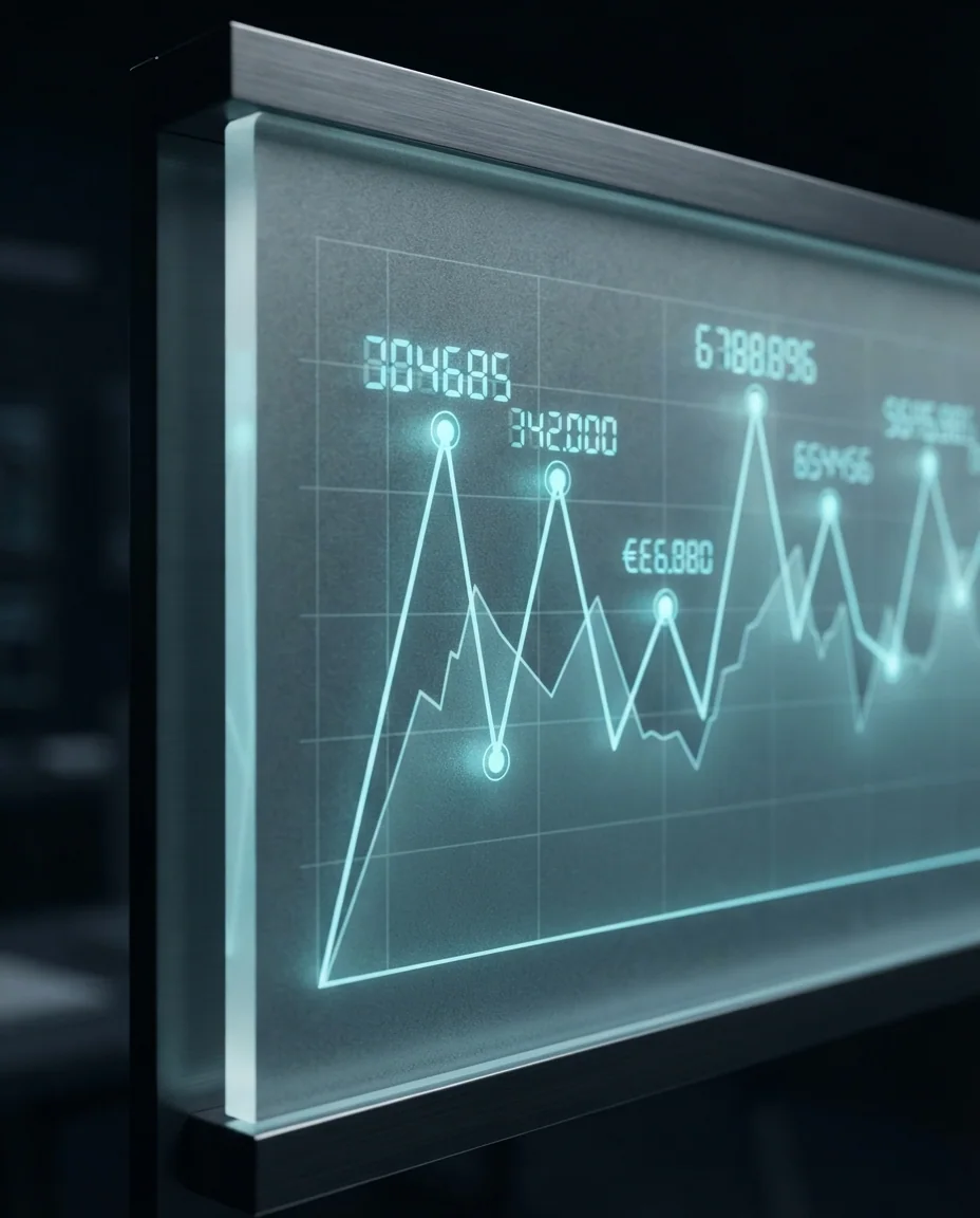 Frosted glass panel with a live accrual line